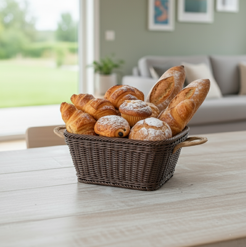 Handmade Square Basket with Handles by Ziba