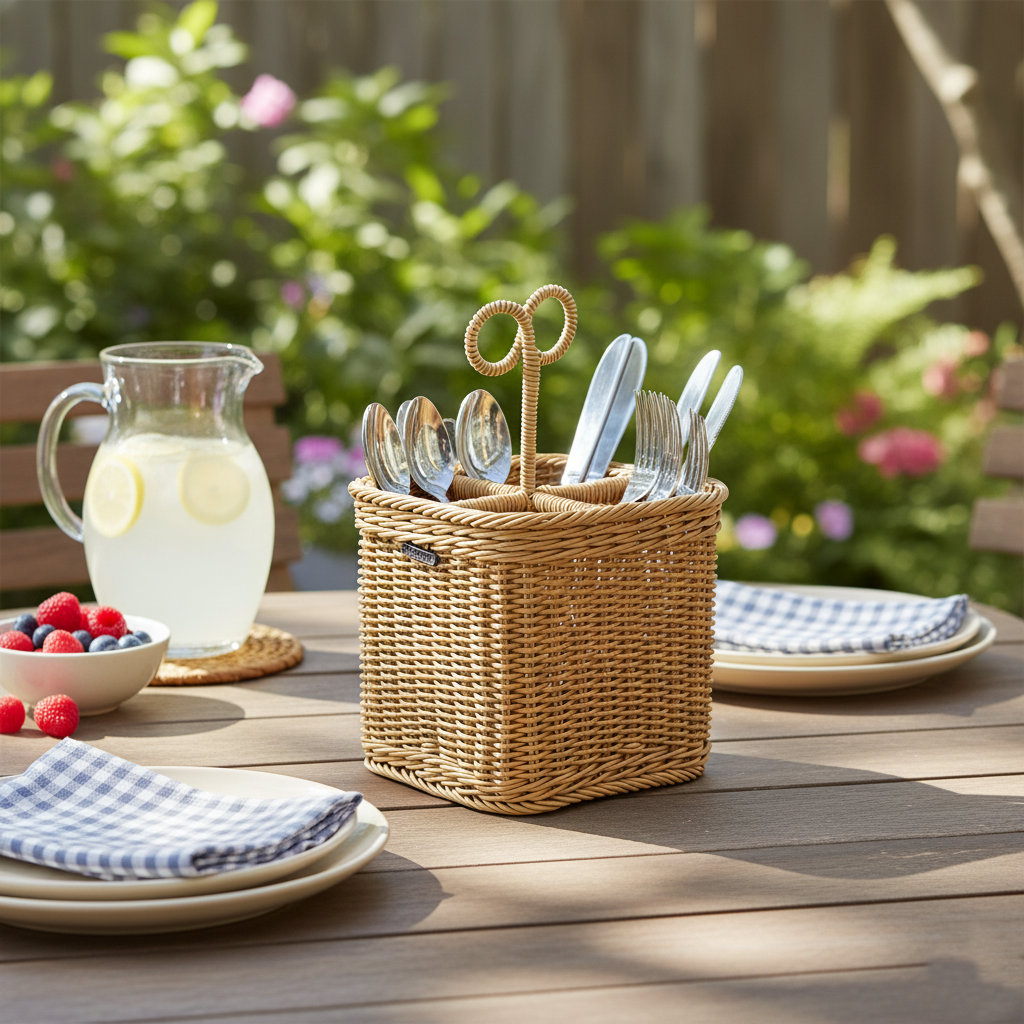 Woven Handmade Cuttlery Holder (51078) by Ziba