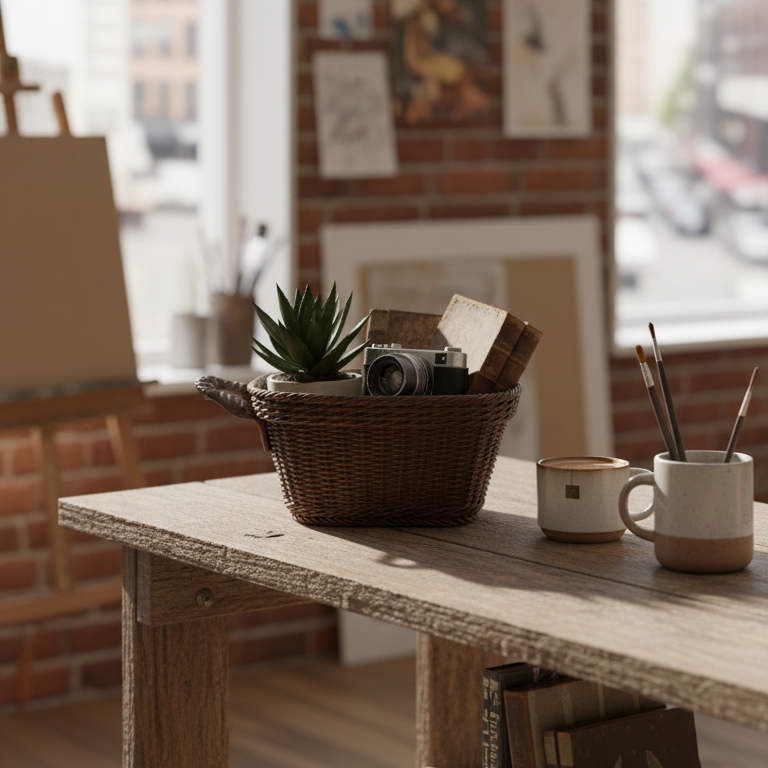 Handmade Square Basket with Handles by Ziba