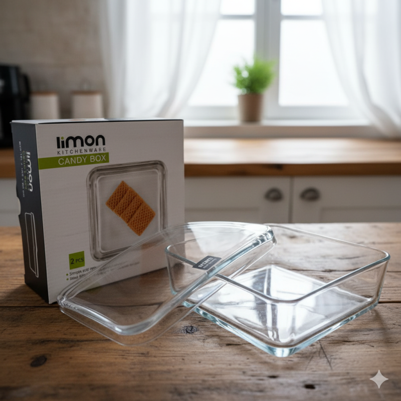 CrystalVault Premium Glass Snack Box – Elegant Storage Container | Adornia.pk