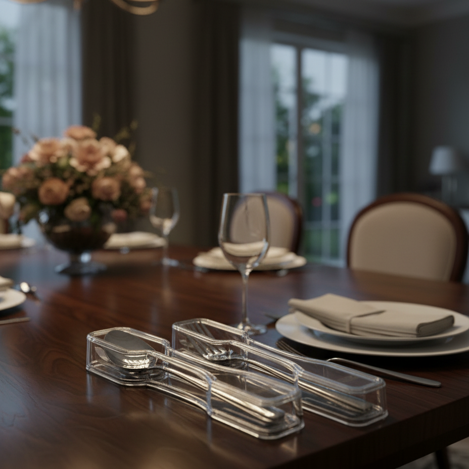 Deluxe Spoons & Forks Holder with Lid (6260) by Limon