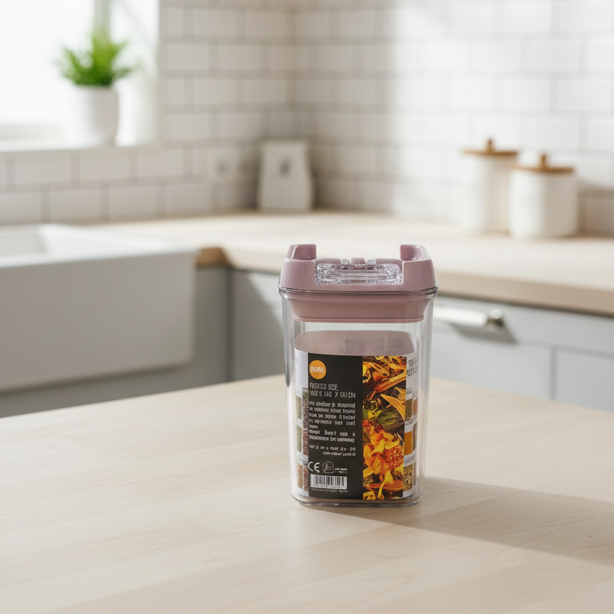 Multi-Use Square Airtight Jar 400ML (1744) by Limon