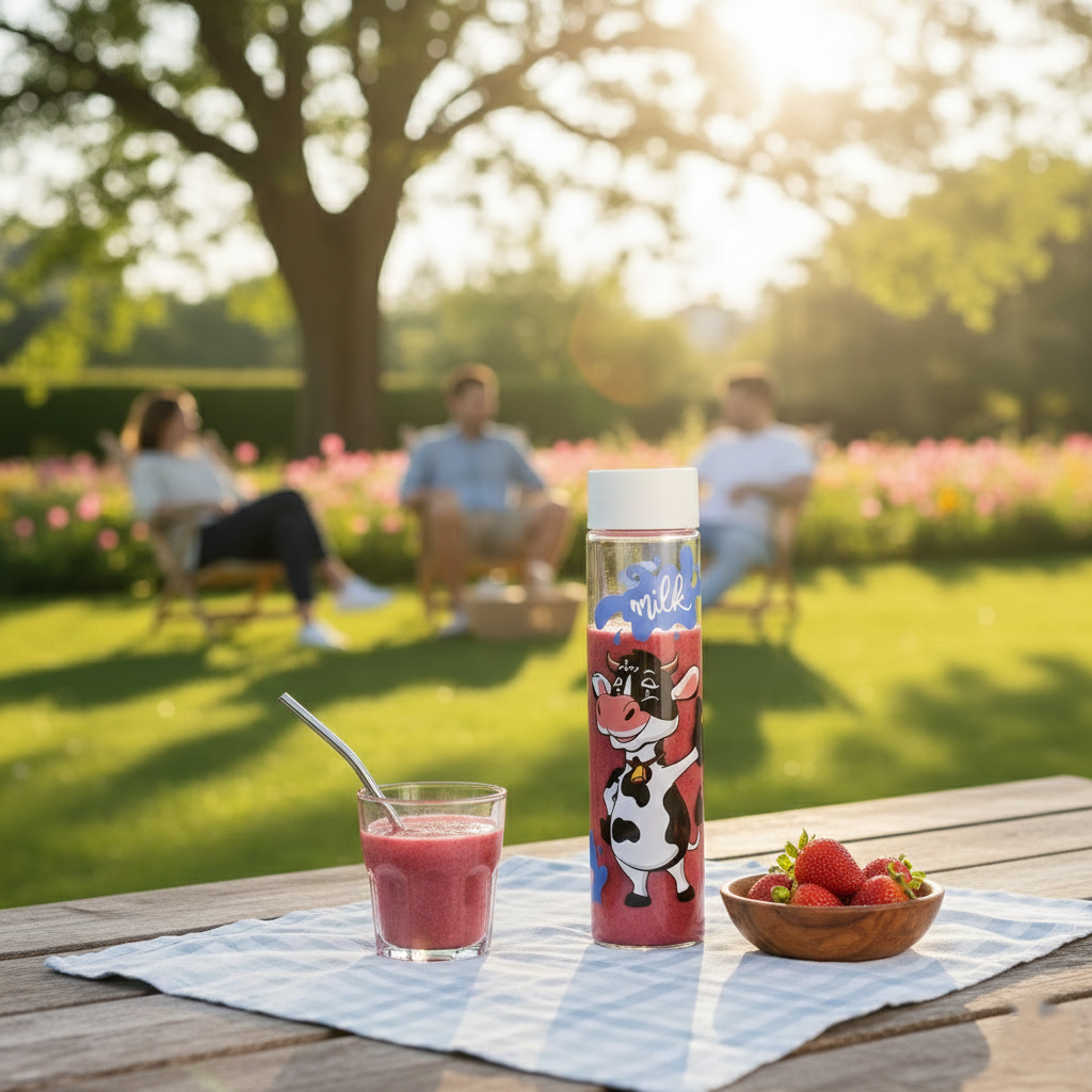 Printed Large Glass Bottle 820ML (1724) by Limon