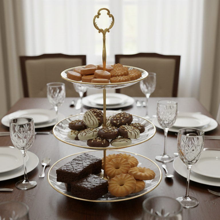 DelightTower 3-Tier Golden Serving Stand