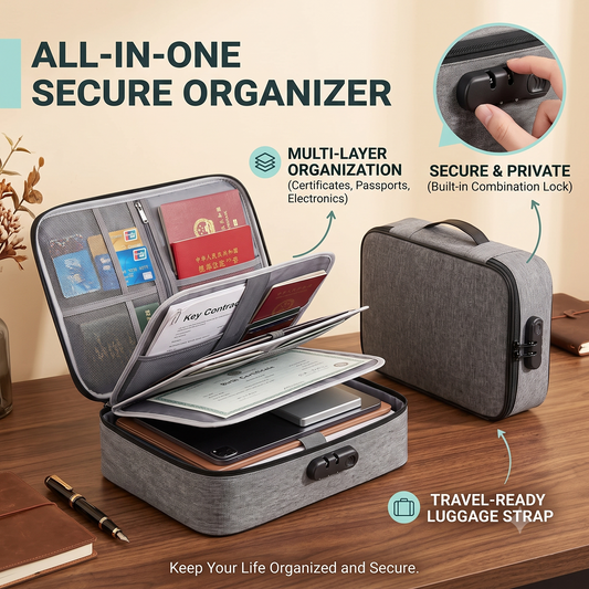 Travel Storage Briefcase Bag With Lock