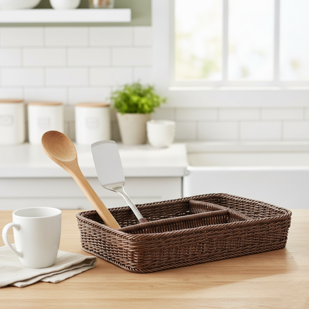 Woven Handmade Cuttlery Basket (51019) by Ziba