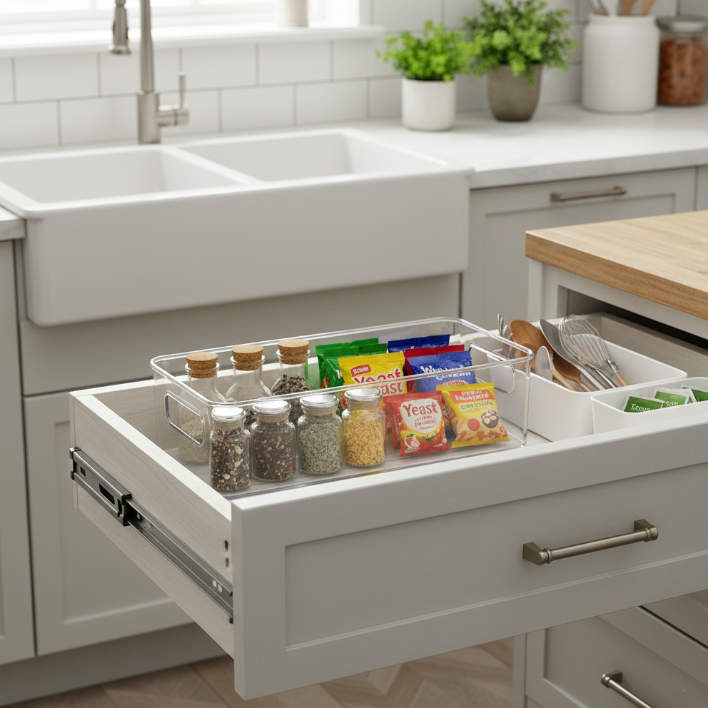 PureView Acrylic Organizer Tray with Handles