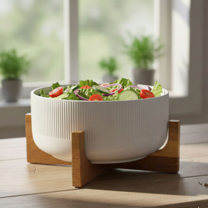 Danny Home Salad Bowl & Wooden Frame 2.7Liter