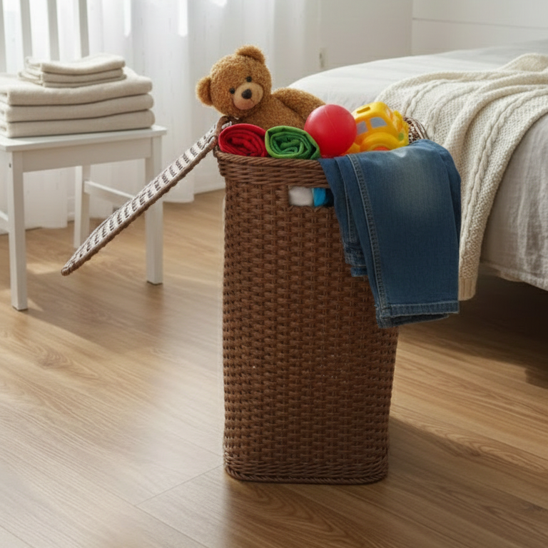 Woven Handmade Square Laundry Basket (51058) by Ziba