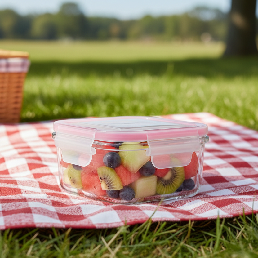 440ML Square Glass Container with Lid (2014) by Limon