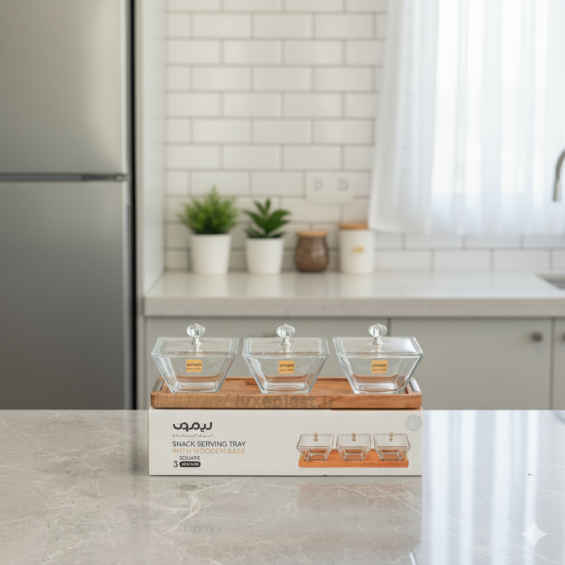 Limon Classic Trio Snack & Serve Set – 3-Piece Elegant Snack Serving Collection | Adornia.pk