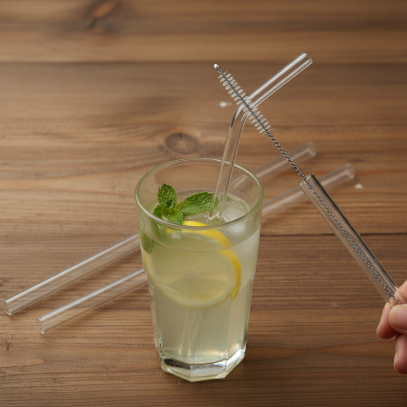SipEase Eco-Friendly Reusable Straw Set – 6-Pack with Cleaning Brush | Adornia.pk