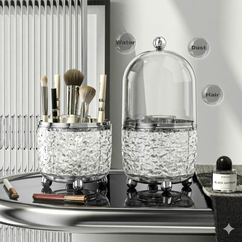 TwirlDome 360° Rotating Cosmetic Organizer – Multi-Tier Makeup Storage | Adornia.pk