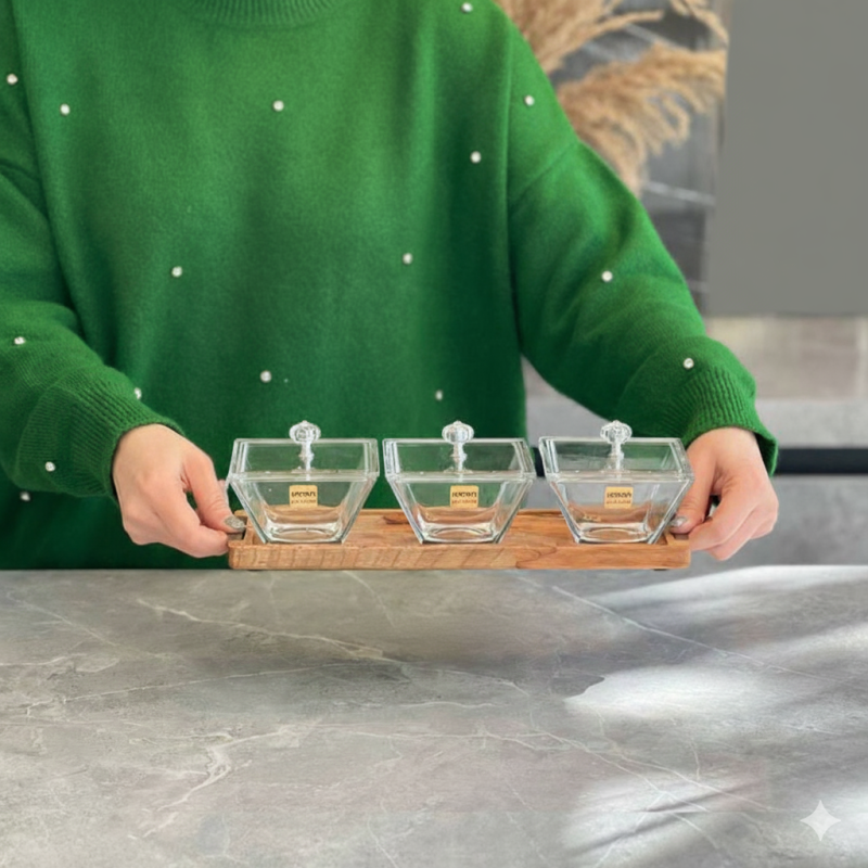 Limon Classic Trio Snack & Serve Set – 3-Piece Elegant Snack Serving Collection | Adornia.pk