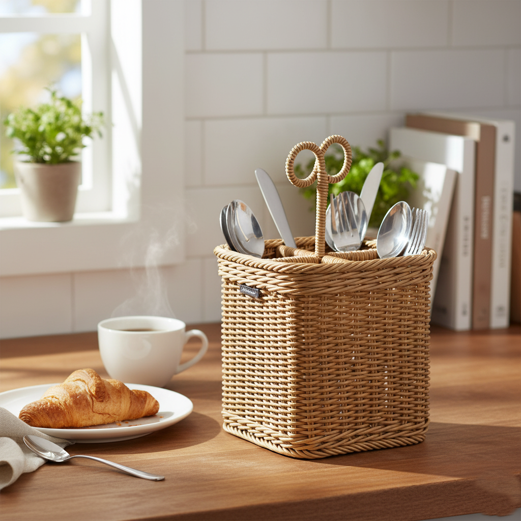 Woven Handmade Cuttlery Holder (51078) by Ziba