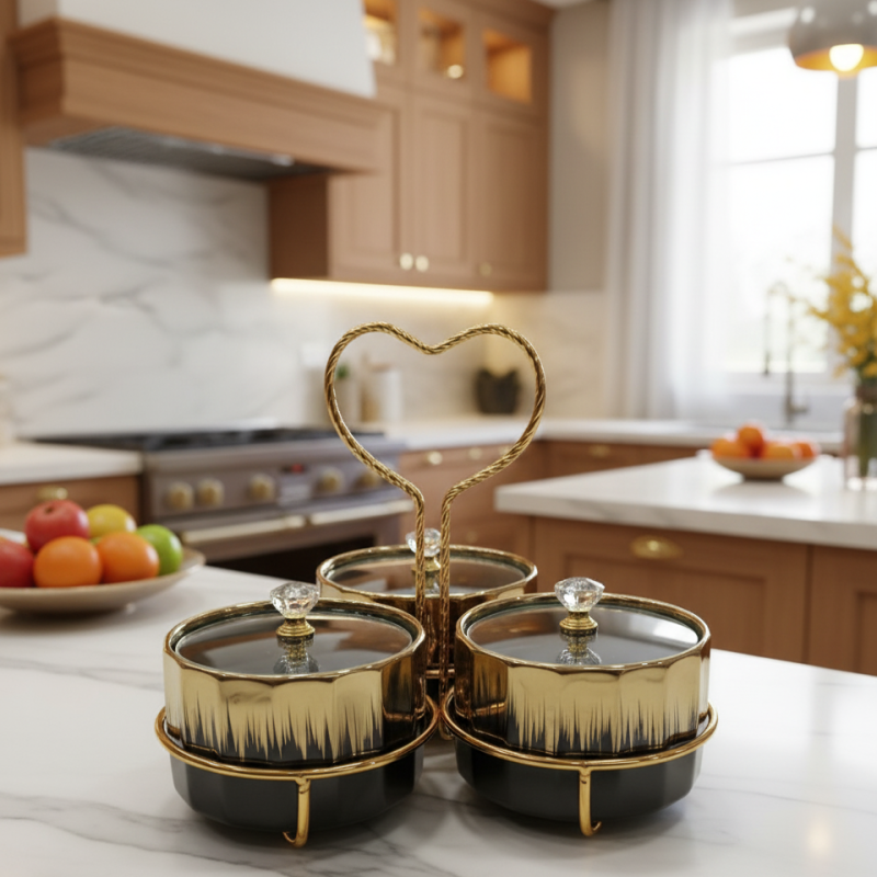 Elegant Ceramic Canister Set – Airtight Kitchen Storage Jars