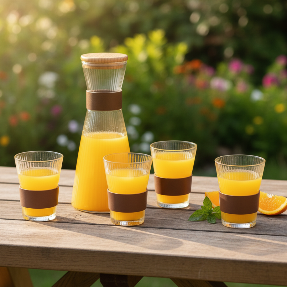 Staggering Carafe Set with Airtight Wooden Lid