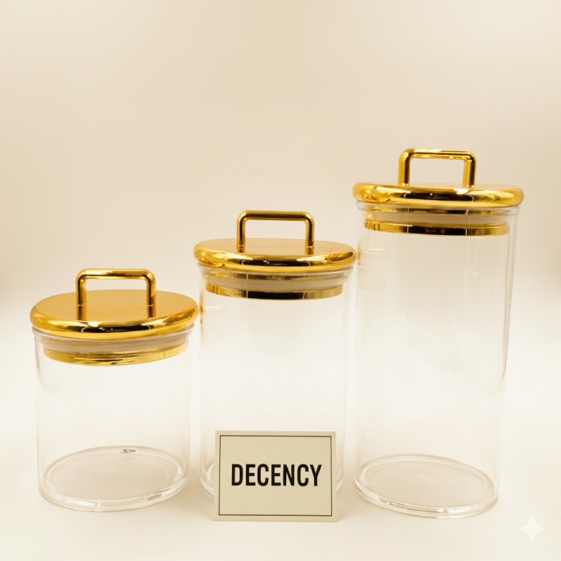 3-Piece Acrylic Storage Jar Set– Elegant & Versatile (1)