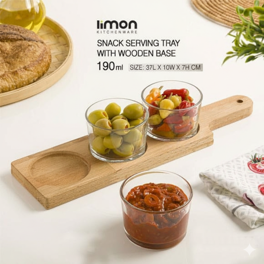 Limon Elegance Trio Snack & Serve Set – 3-Piece Premium Snack Serving Collection | Adornia.pk