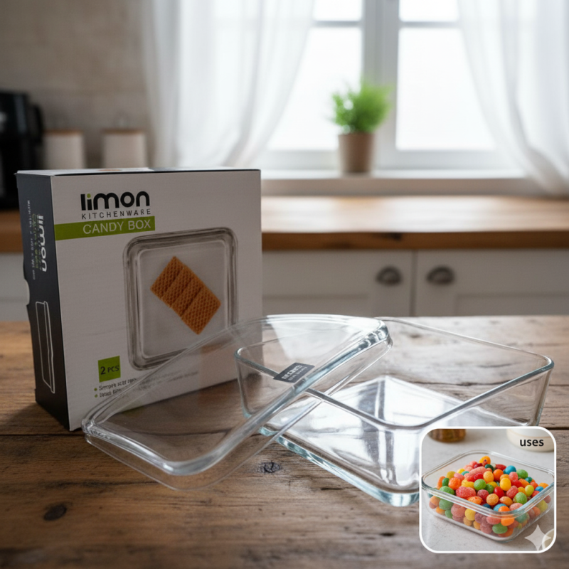 CrystalVault Premium Glass Snack Box – Elegant Storage Container | Adornia.pk