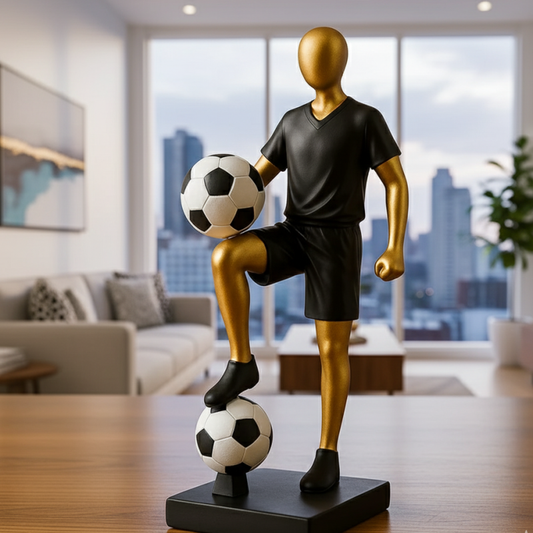Abstract Football Player Sculpture – Luxury Fiber Sports Statue