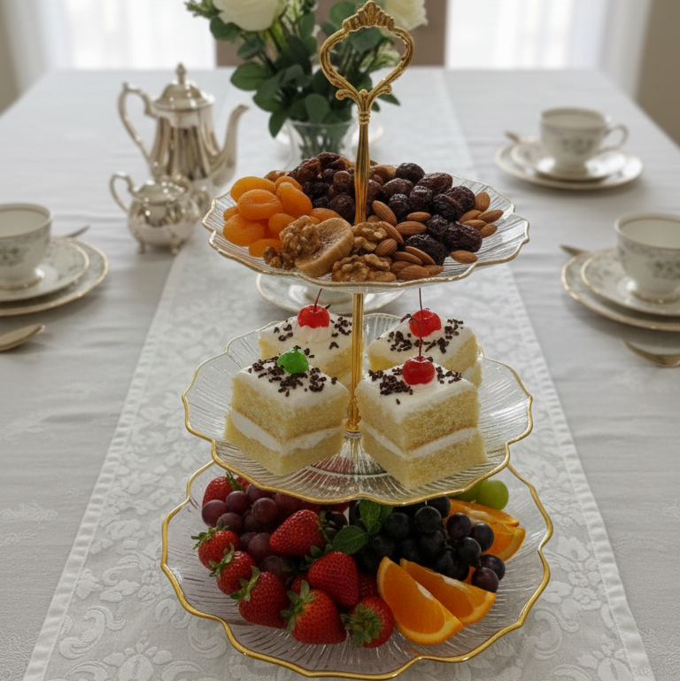 DelightTower 3-Tier Golden Serving Stand