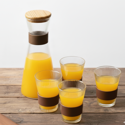 Staggering Carafe Set with Airtight Wooden Lid