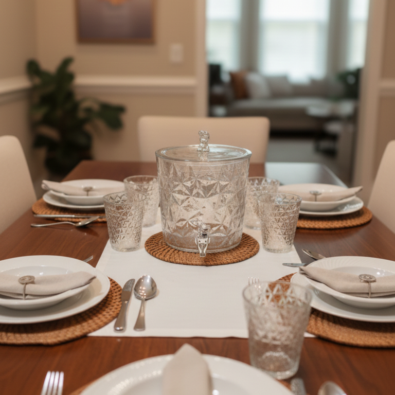 Silver Bear Frosted Beverage Dispenser Set