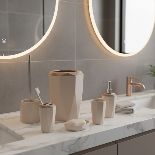 Hexagonal Style Bathroom Essentials Set (6-Piece)