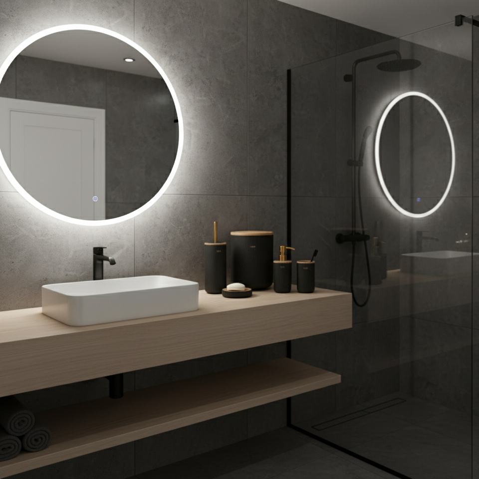 Elite Ribbed 5-Piece Bathroom Set (172) By Duman