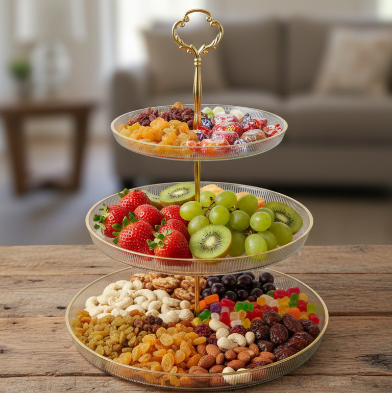 DelightTower 3-Tier Golden Serving Stand