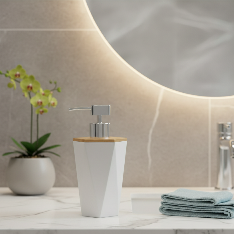 Geometrica Modern Liquid Soap Dispenser – Stylish Bathroom & Kitchen Accessory | Adornia.pk