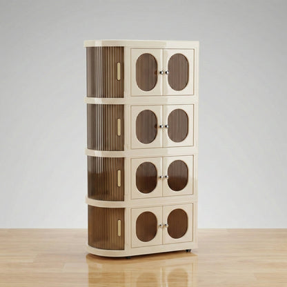 Living Room Bedroom Baby Cupboard Plastic Wardrobe Kitchen Folding Cupboard Organizer with Wheels