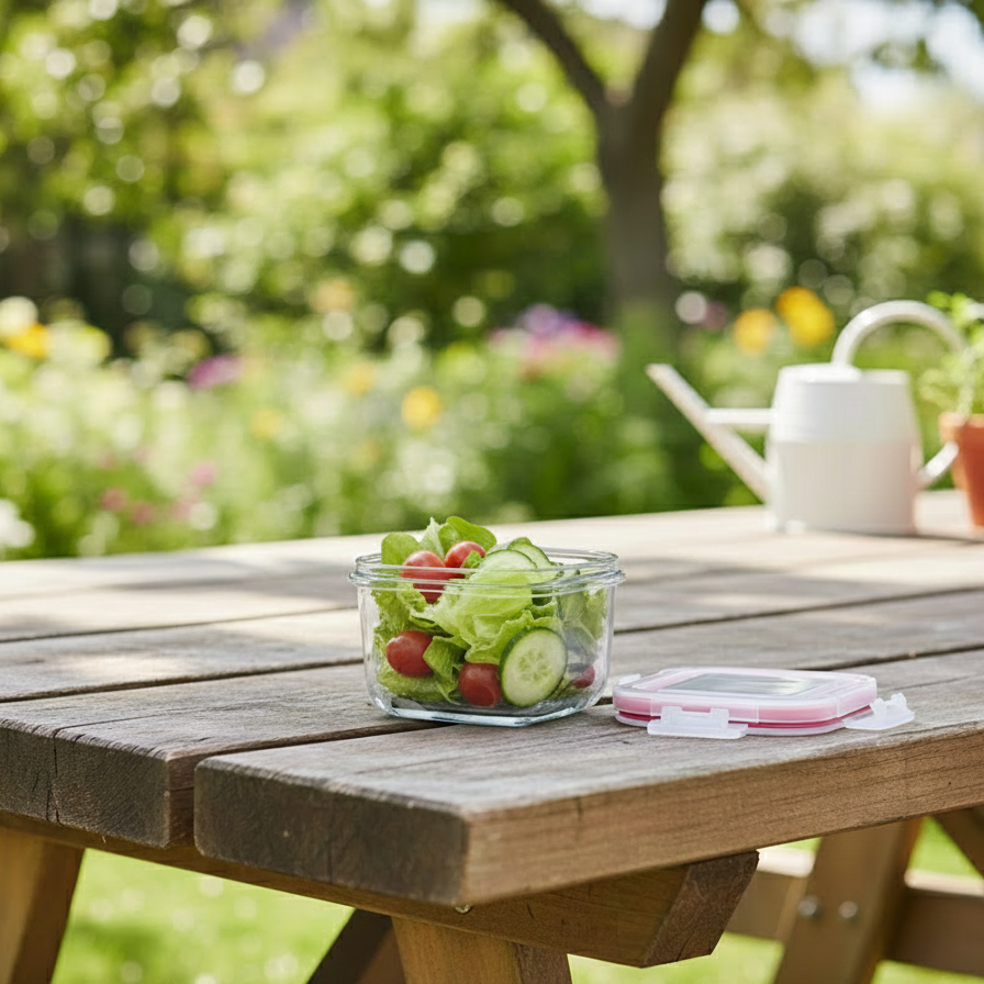 200ML Square Glass Container with Lid (1976) by Limon