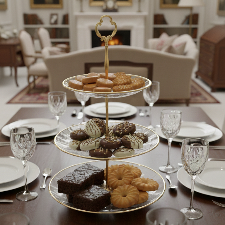 DelightTower 3-Tier Golden Serving Stand