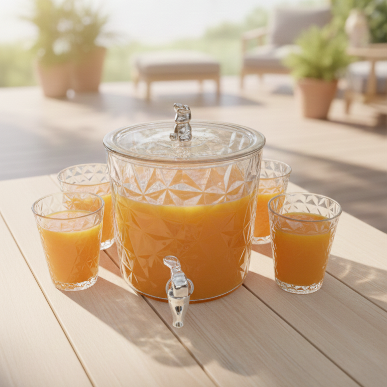 Silver Bear Frosted Beverage Dispenser Set