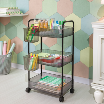 3-Tier Acrylic Utility Rolling Trolley by Limon
