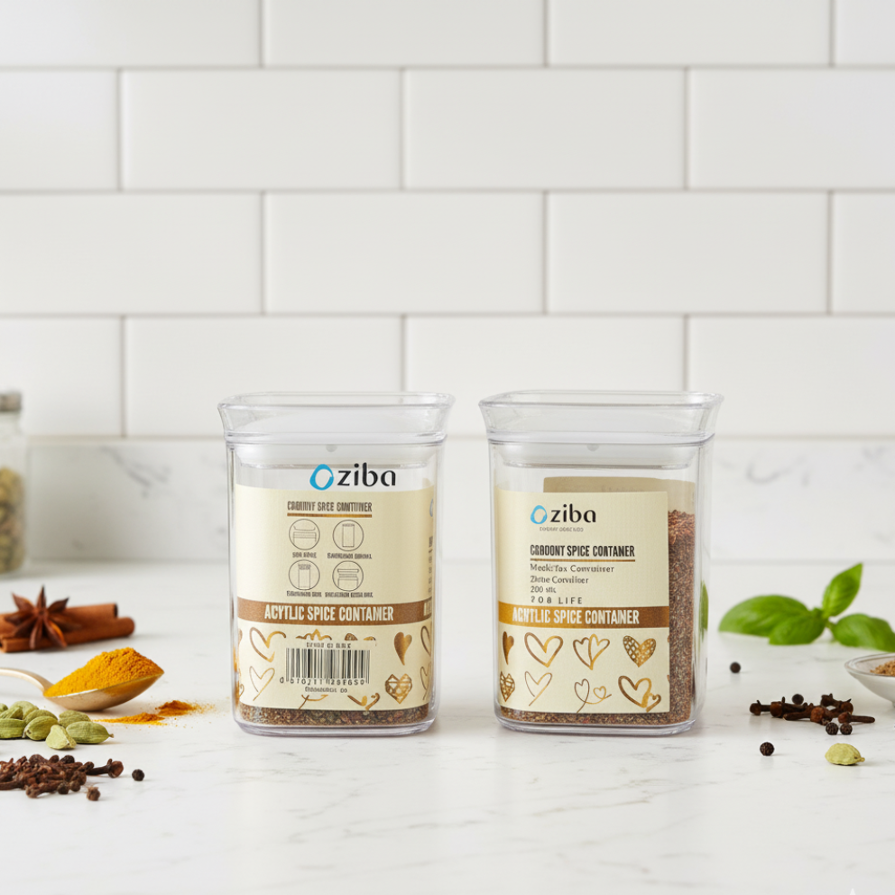 Signature Acrylic Stackable Airtight Jar with Transparent Lid by Ziba