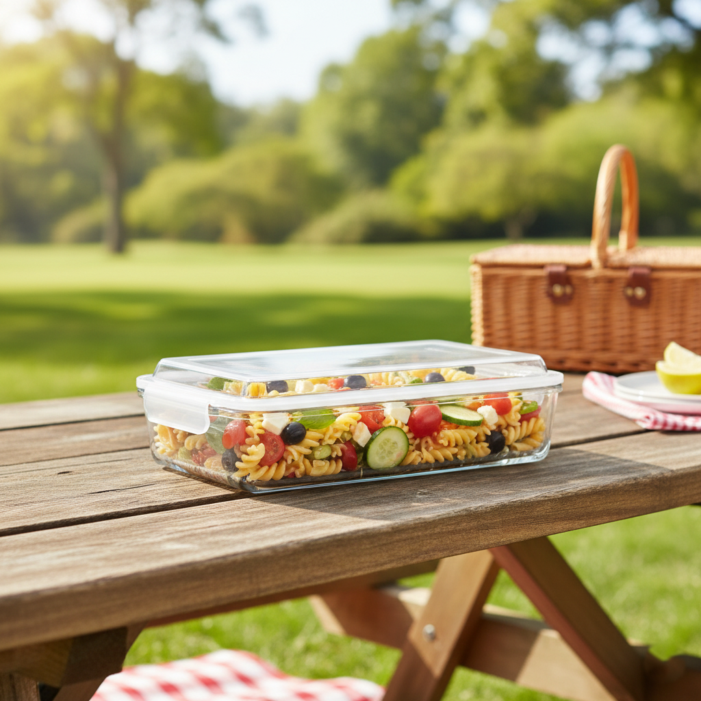 1.4L Rectangle Glass Container with Lid (2050) by Limon