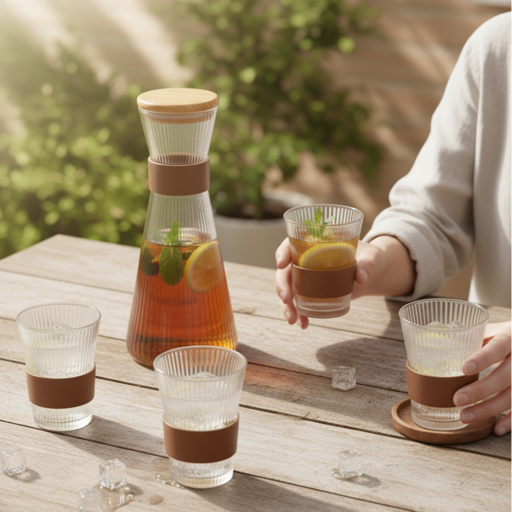 Staggering Carafe Set with Airtight Wooden Lid