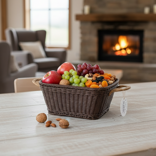 Handmade Square Basket with Handles by Ziba