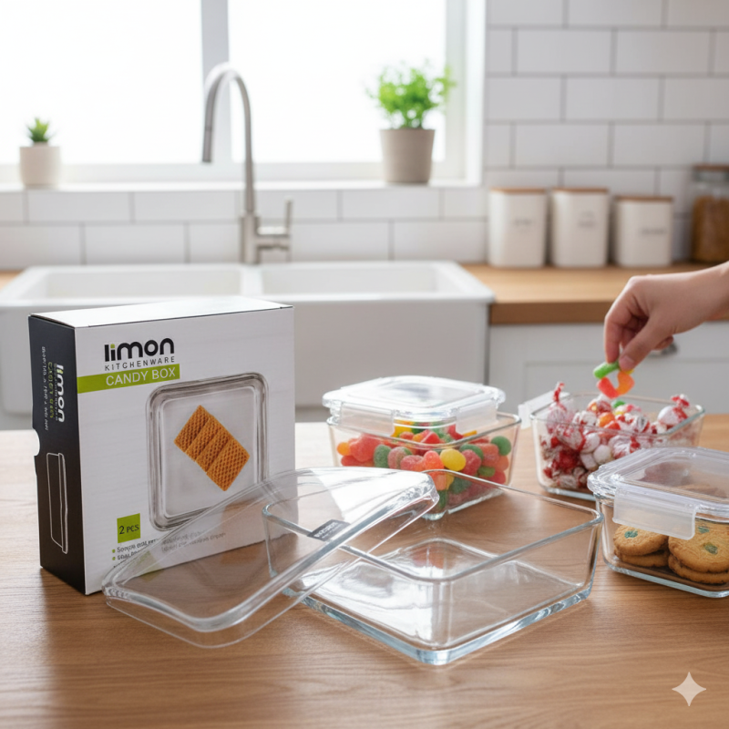 CrystalVault Premium Glass Snack Box – Elegant Storage Container | Adornia.pk