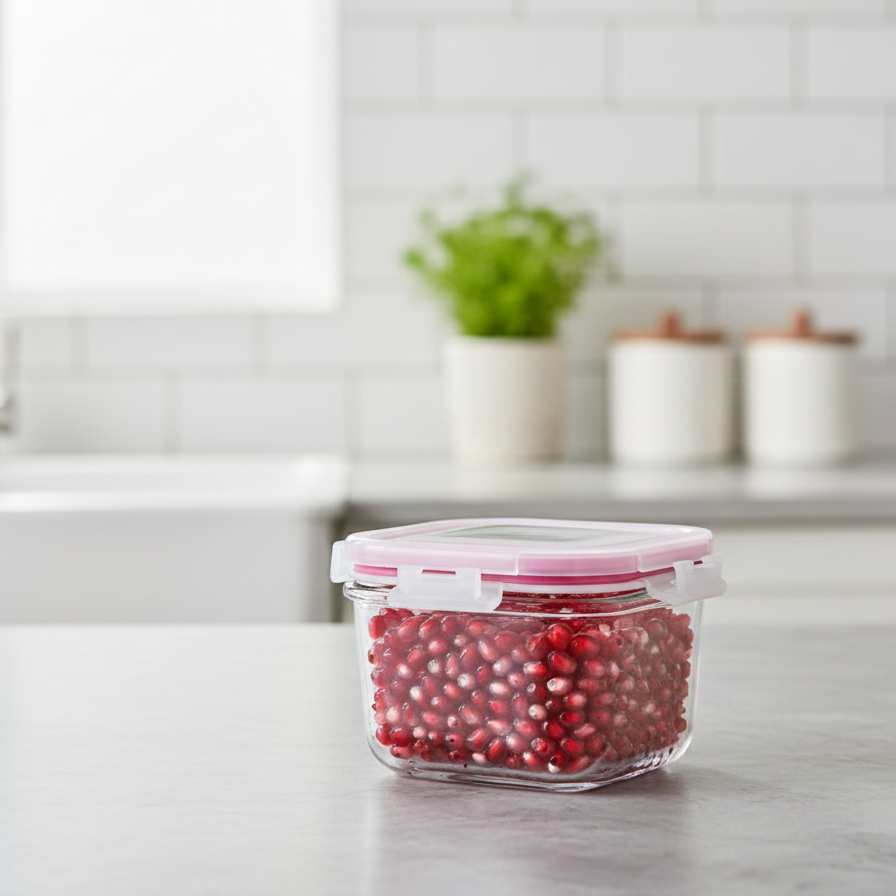 200ML Square Glass Container with Lid (1976) by Limon