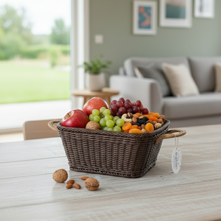 Handmade Square Basket with Handles by Ziba