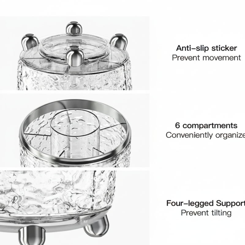 TwirlDome 360° Rotating Cosmetic Organizer – Multi-Tier Makeup Storage | Adornia.pk