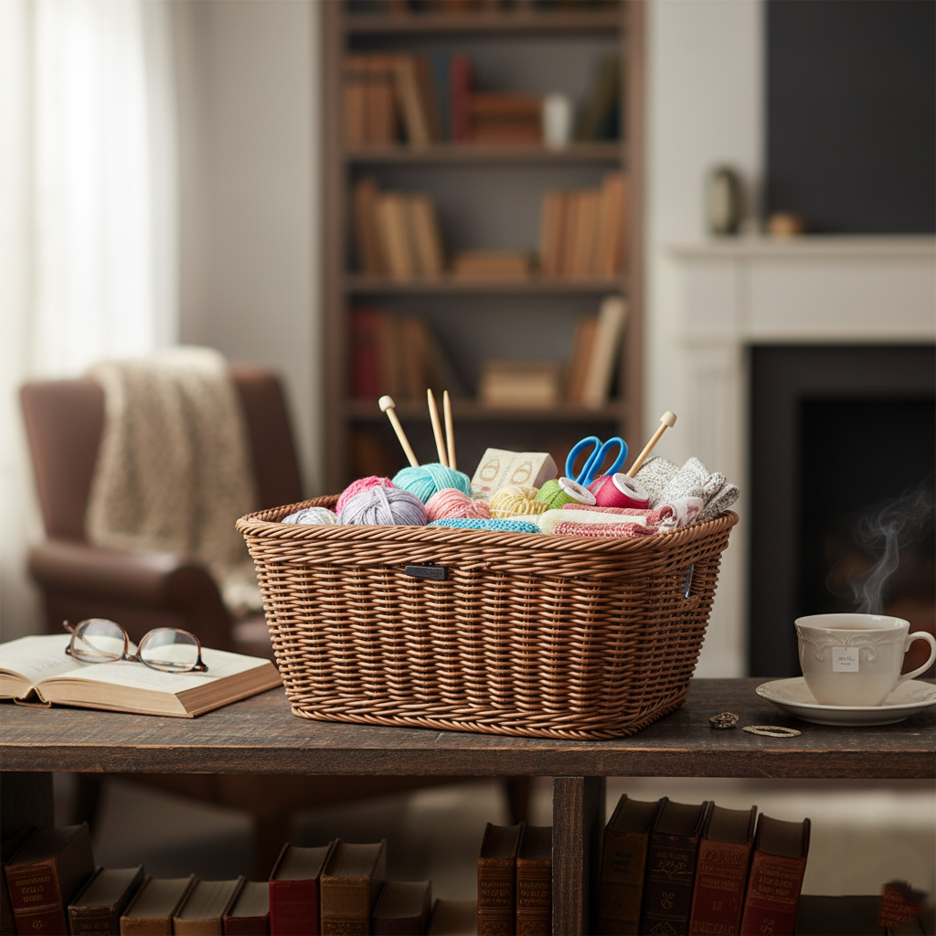 Handmade Rectangular Basket with Handles (51007) by Ziba