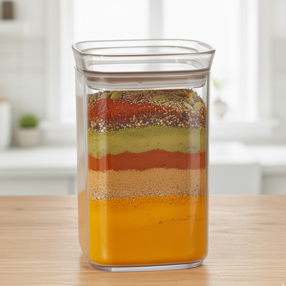 Signature Acrylic Stackable Airtight Jar with Transparent Lid by Ziba