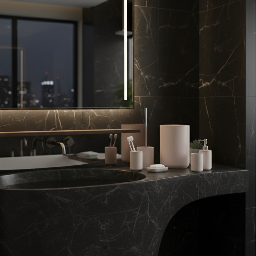 Circular Style Bathroom Essentials Set (6-Piece)