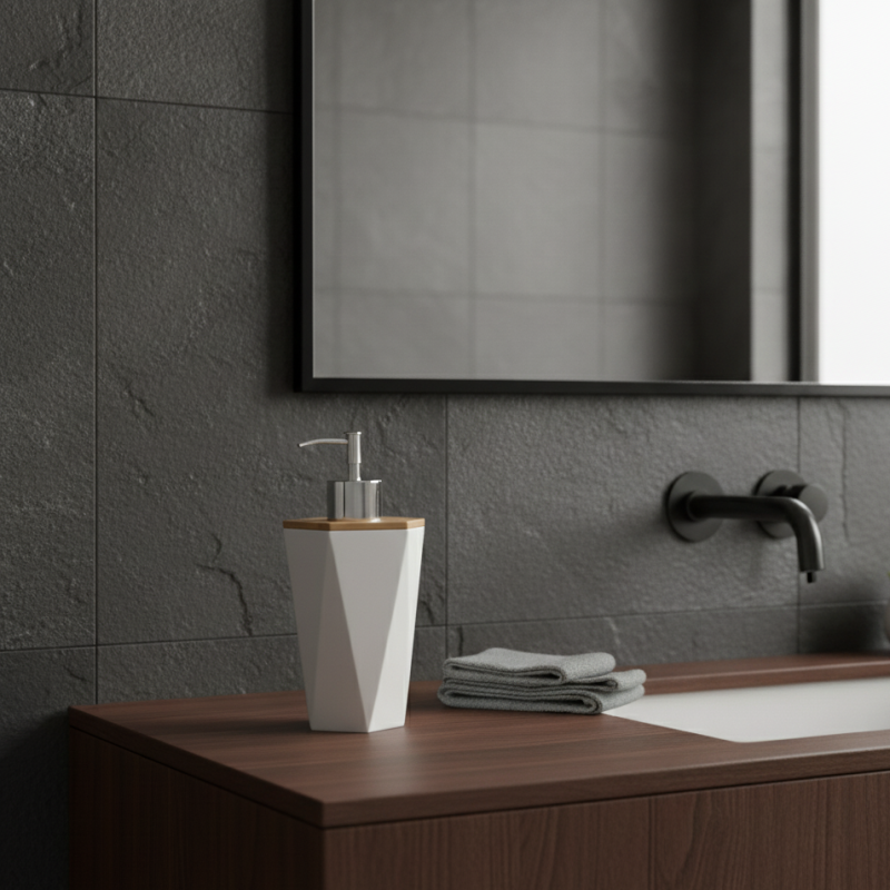 Geometrica Modern Liquid Soap Dispenser – Stylish Bathroom & Kitchen Accessory | Adornia.pk