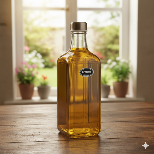 Limon Aurora Glass Bottle 1000ml – Elegant Clear Water & Beverage Bottle | Adornia.pk